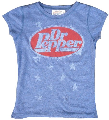 Famous Forever Damen T-Shirt Blau Official Dr Pepper Merchandise Retro Vintage